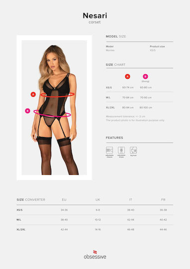 Boss Of Toys Sexy Dessous-Set Mit Gittermuster Und Straps Schwarz