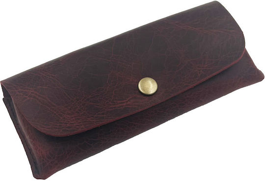 ByLeather Brillentasche Halbhart mit Clip Rote