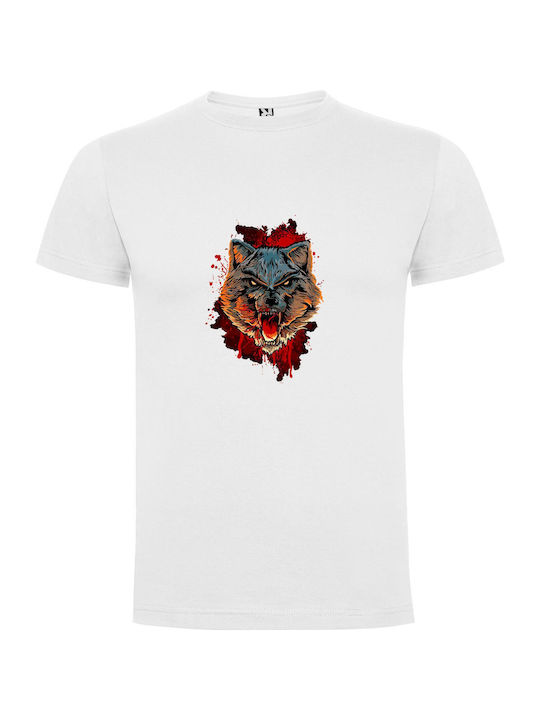 iLovePrints Grim Alpha Wolf Head T-shirt White