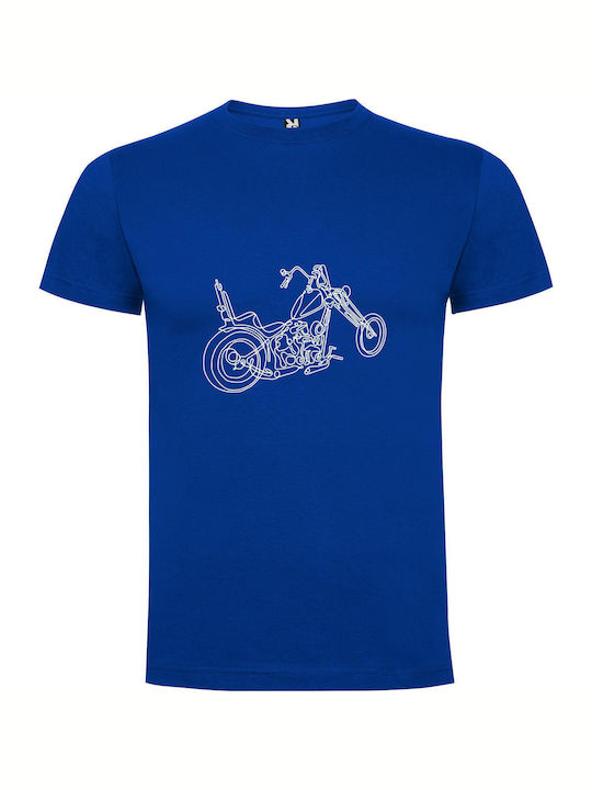 iLovePrints Harley Vector Motorbike Art T-shirt Blue