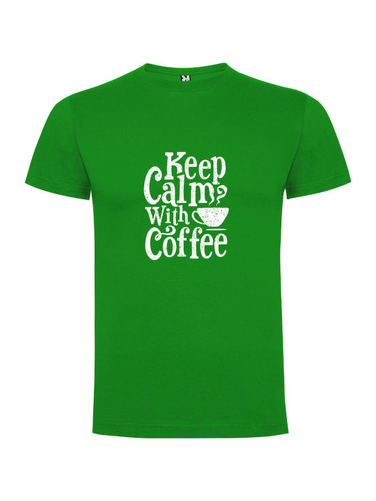 iLovePrints Calm With Coffee Smell T-shirt Green