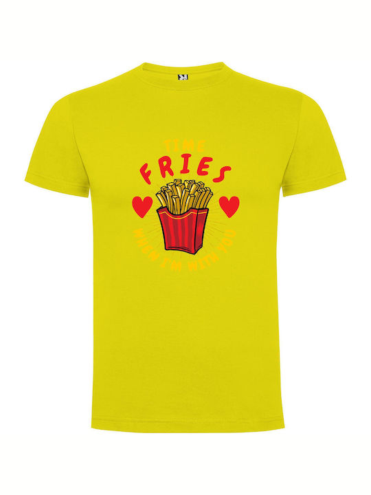 iLovePrints Fry Love Forever T-shirt Κίτρινο