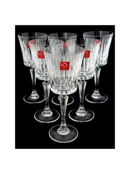 RCR Timeless Set de Pahare pentru Vin Alb din Sticlă în Culoare Alb 230ml 6buc