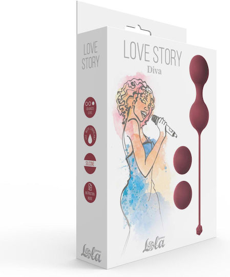 Set de bile vaginale Geisha Balls pentru mușchii Kegel Love Story Diva vin roșu