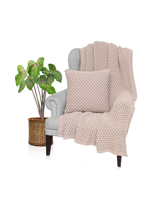 Liolios Home Μαξιλάρι Καναπέ Sandy Brown 50x50εκ.