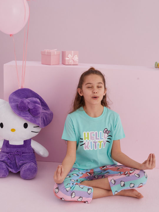 Hello Kitty Pijama pentru copii De vară Din bumbac Cotton Pistachio