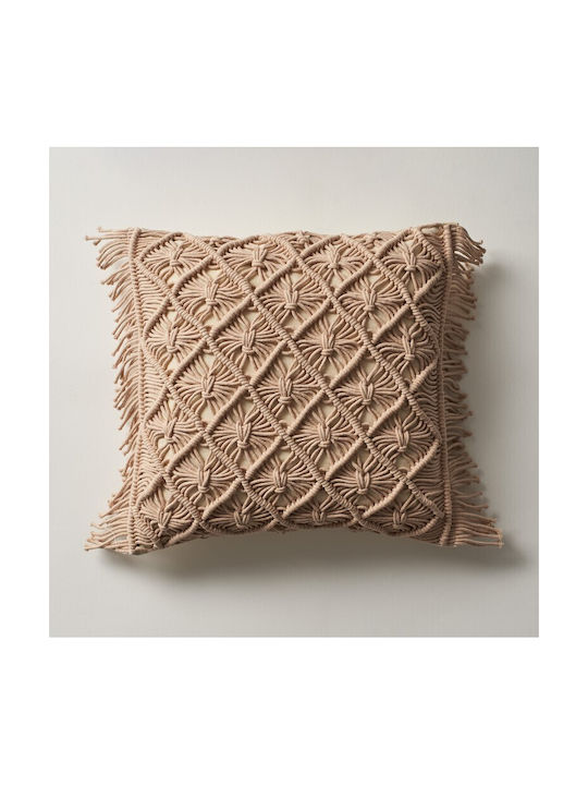 Gofis Home Decorative Pillow Case Sahara 193 from 100% Cotton Wet Sand Beige 193/06 43x43cm.