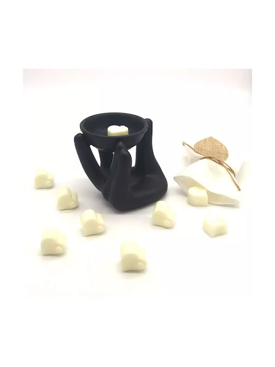 Aromatischer Keramik-Duftöllampe Offene Hände Schwarz 10cm