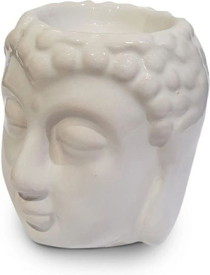 Αρωματιστής Λευκός Σχέδιο Βούδας Oil & Wax Burner Buddha 8,5cm