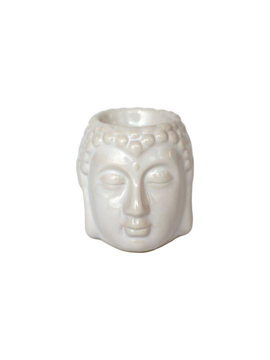 Αρωματιστής Λευκός Σχέδιο Βούδας Oil & Wax Burner Buddha 8,5cm