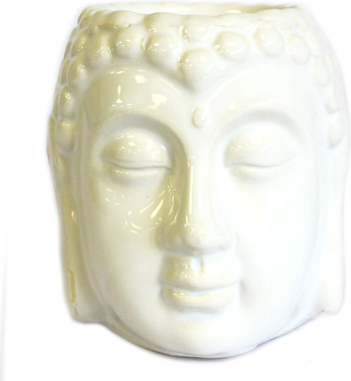 Αρωματιστής Λευκός Σχέδιο Βούδας Oil & Wax Burner Buddha 8,5cm