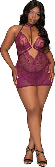 Dreamgirl Sexy Babydoll με Δαντέλα Μωβ