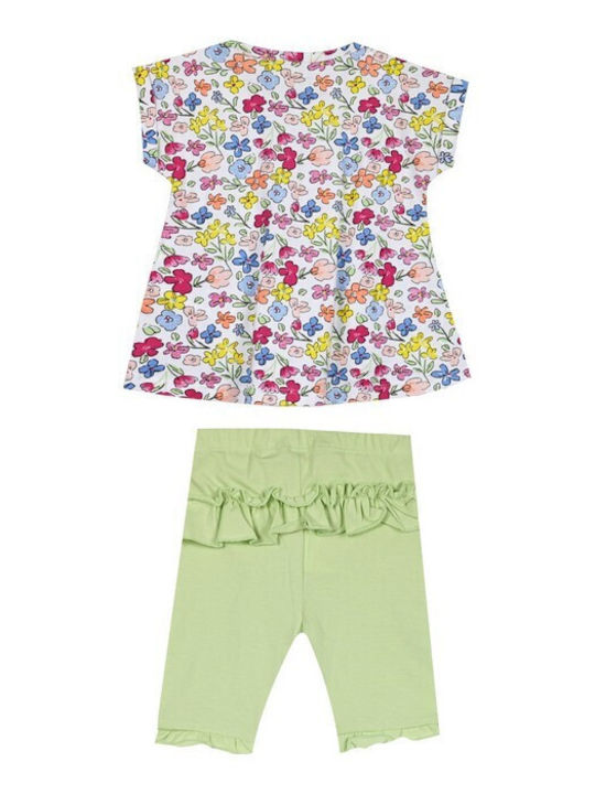 Energiers Kids Set with Shorts Summer 2pcs Floral green