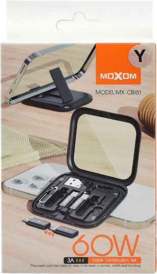 Hoco Regular USB to Type-C / Lightning Cable 3A Μαύρο (000.230.12127)