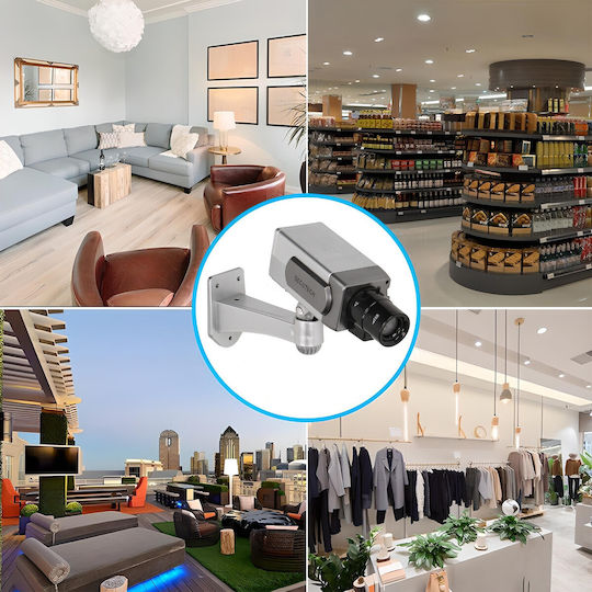 Solar Dummy Surveillance Bullet Camera Silver