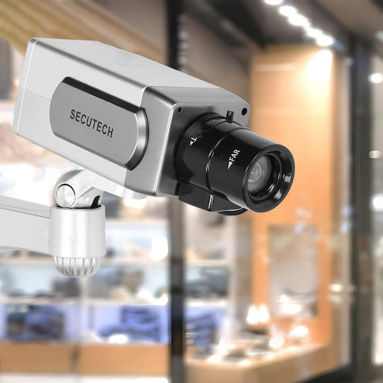 Solar Dummy Surveillance Bullet Camera Silver