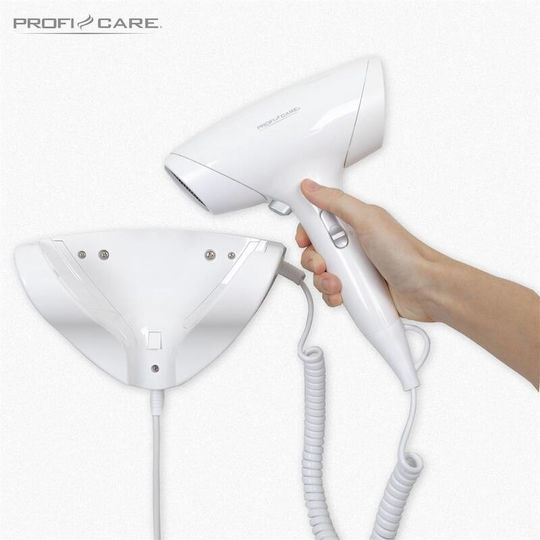 ProfiCare White Hotel Hair Dryer 1.8kW with Spiral Cable up to 10cm