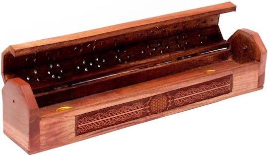 Holzbrenner-Basis Aufbewahrungsbox für Räucherstäbchen und Kegel Blumenleben