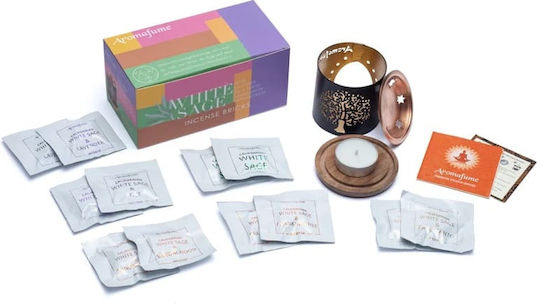 Gift Set Smudge White Sage Καυστήρας Θυμιαμάτων Tree Life + 12 Κύβοι Θυμιάματος