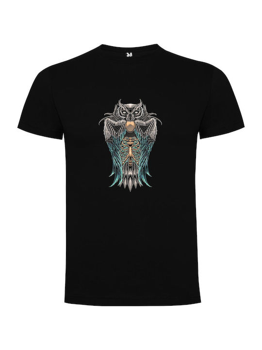 iLovePrints Winged Alien Owl Art Tricou Negru