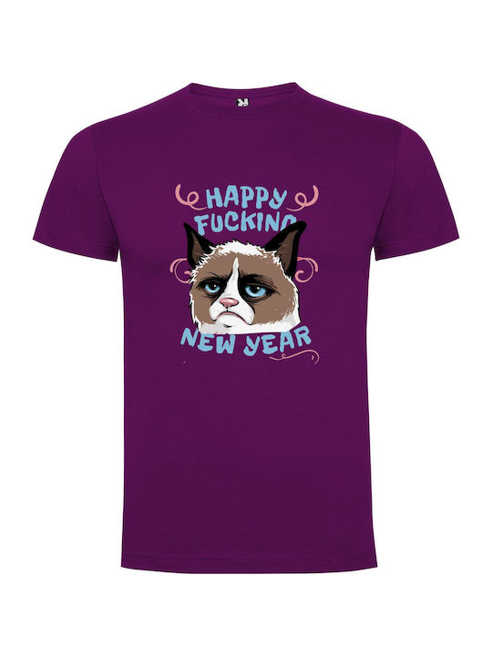 iLovePrints Feline T-shirt Purple