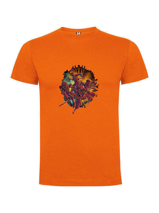 iLovePrints Westbound Motorcycle Adventure T-shirt Orange