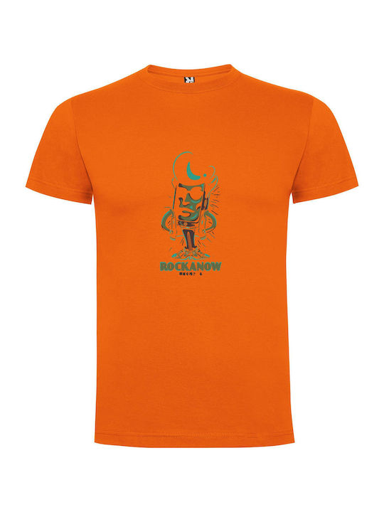 iLovePrints Gunman On Black T-shirt Orange