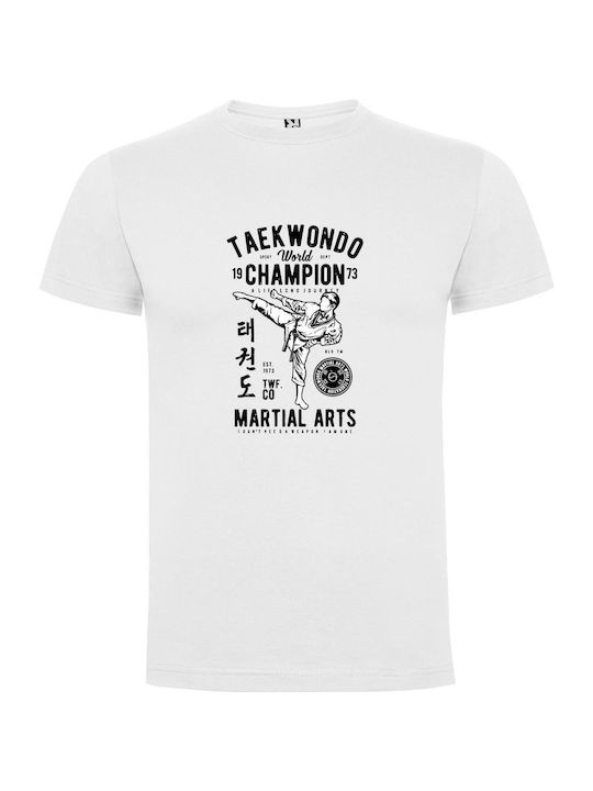 iLovePrints Monochrome Martial Arts Master T-shirt Λευκό