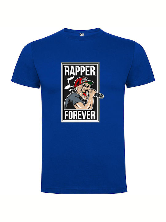 iLovePrints Skull Rap Star T-shirt Blue