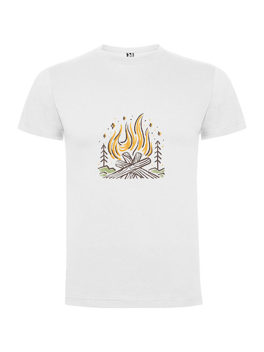 iLovePrints Forest Blaze Drawing T-shirt White