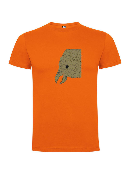 iLovePrints Brass Crow Artistry T-shirt Orange