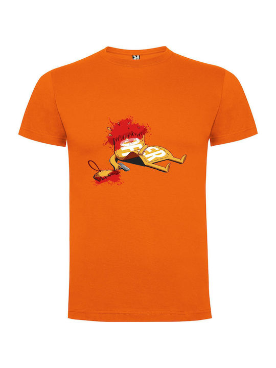 iLovePrints Artistic Price Chaos T-shirt Orange