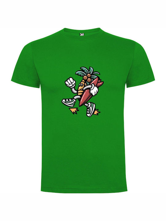 iLovePrints Surfing Mascot Madness T-shirt Green