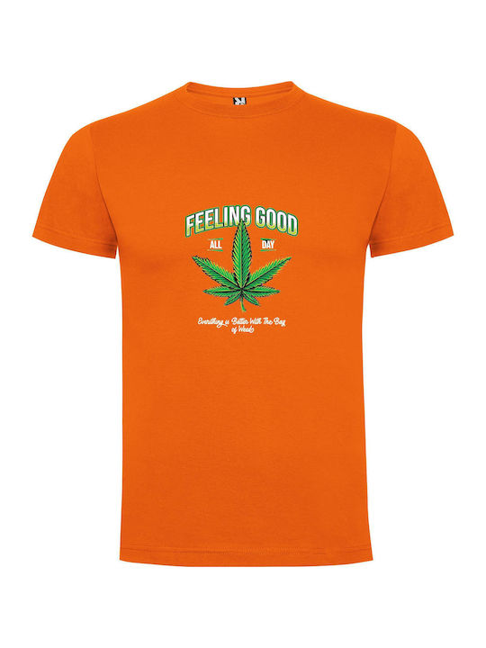 iLovePrints Greener Good Vibes T-shirt Orange