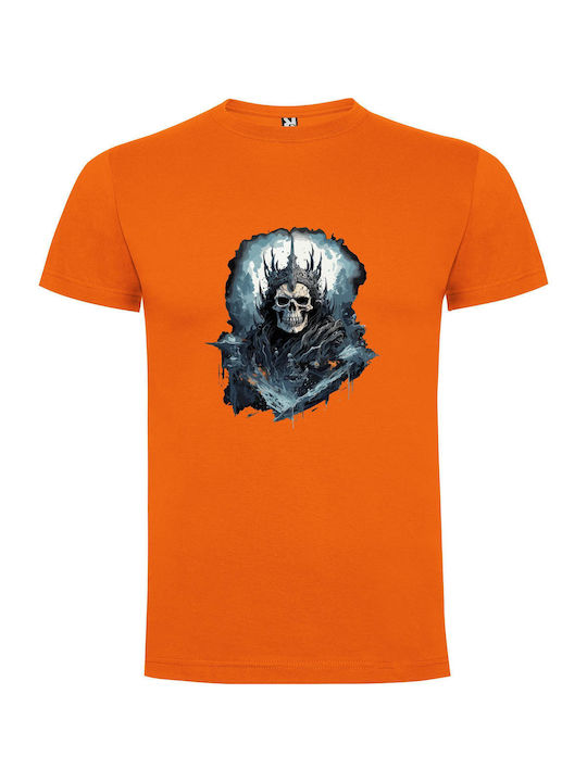 iLovePrints Undead Crowned Lich T-shirt Orange