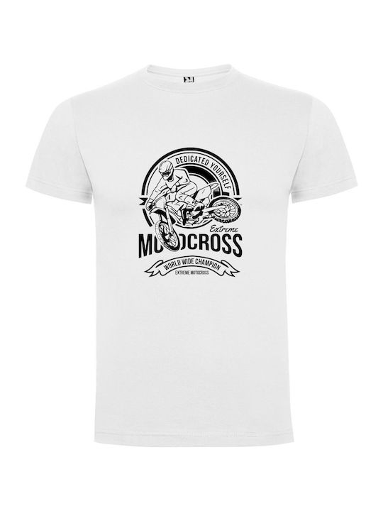 iLovePrints Intense Motocross Monochrome T-shirt White