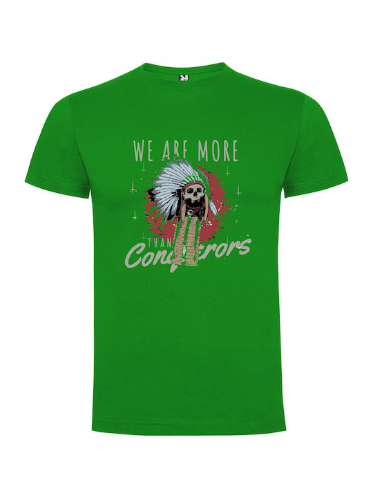 iLovePrints Skull Headdress Composition T-shirt Green