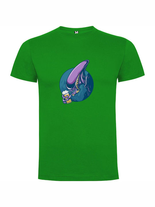 iLovePrints Galactic Alien Royalty Tricou Verde