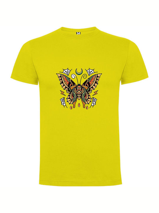 iLovePrints Steampunk Butterfly Harmony T-shirt Yellow