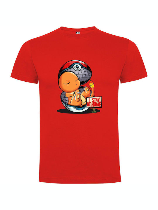 iLovePrints Stay-at-home Charmander T-shirt Red