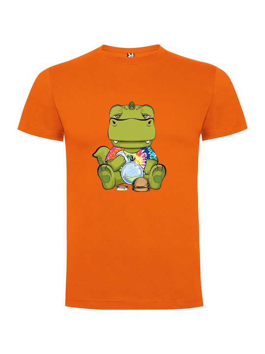 iLovePrints Dino-tee Anthropomorphs T-shirt Orange