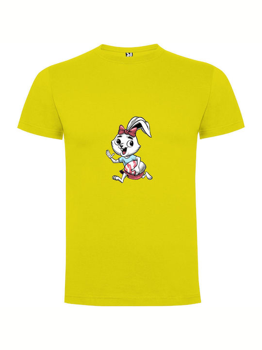 iLovePrints Hoppy Easter Judy! T-shirt Yellow