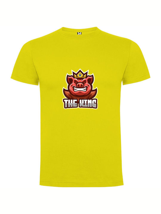 iLovePrints Hell's Crowned Pig King T-shirt Yellow