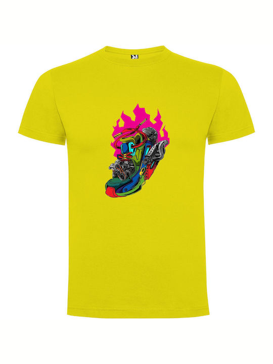 iLovePrints Ski-board Sneaker Fusion T-shirt Yellow