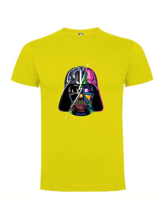 iLovePrints Dark Clown Vader Art T-shirt Gelb