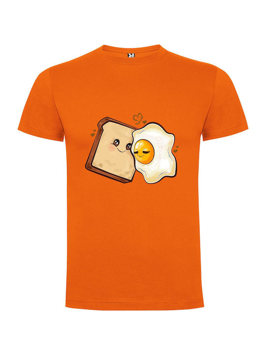 iLovePrints Eggcellent Toast Artistry T-shirt Orange