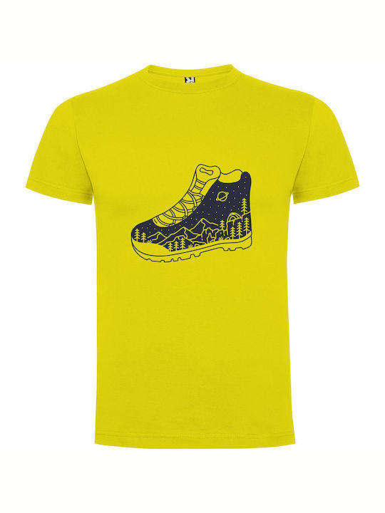 iLovePrints Artistic Sneaker Illustration T-shirt Κίτρινο