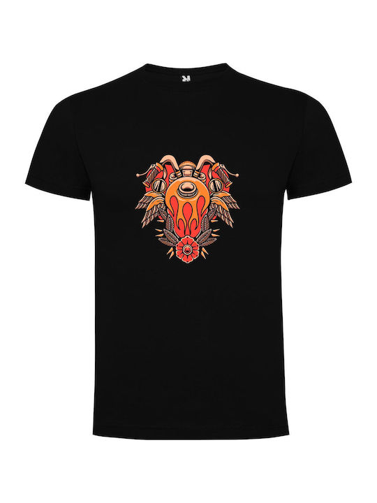 iLovePrints Fiery Minotaur Vector Art T-shirt Black