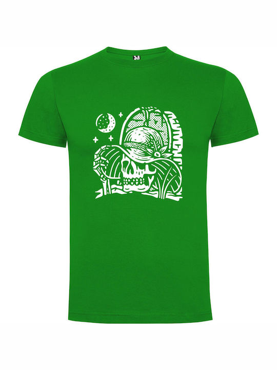 iLovePrints Skull In Monochrome T-shirt Green