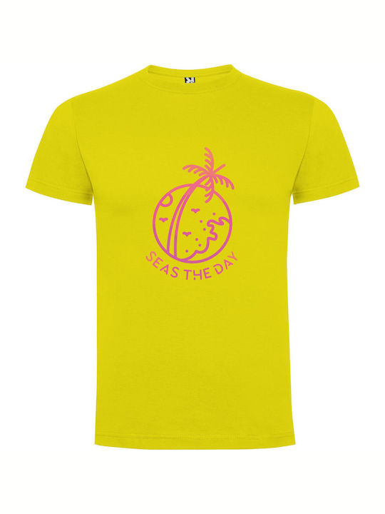 iLovePrints Seaside Bliss Logo T-shirt Yellow